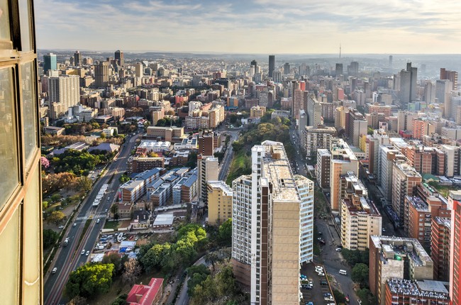 Vue aérienne de la ville de Johannesburg, Afrique du Sud